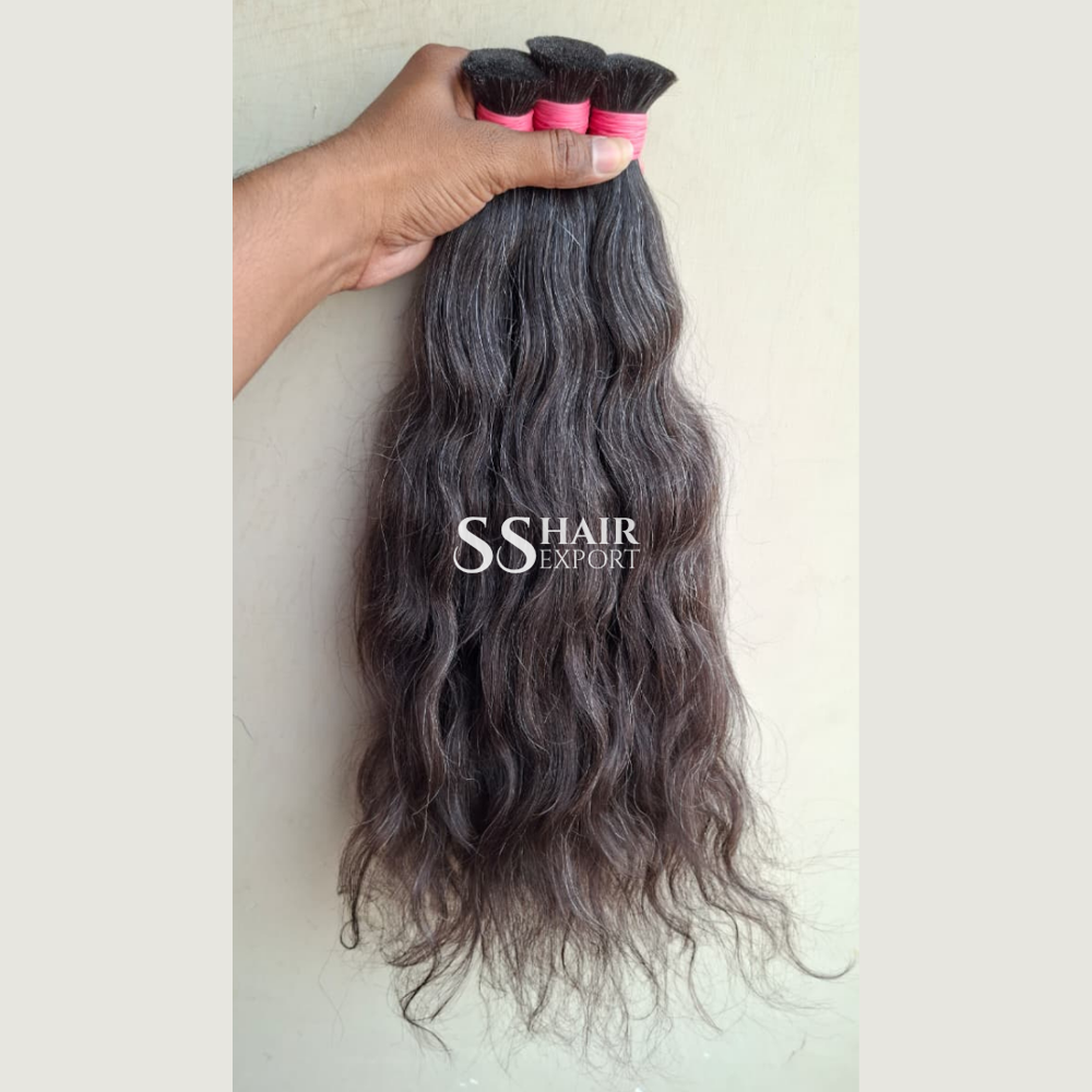 Braiding Virgin Bulk Human Hair Indian Weaving Extensions 100gm