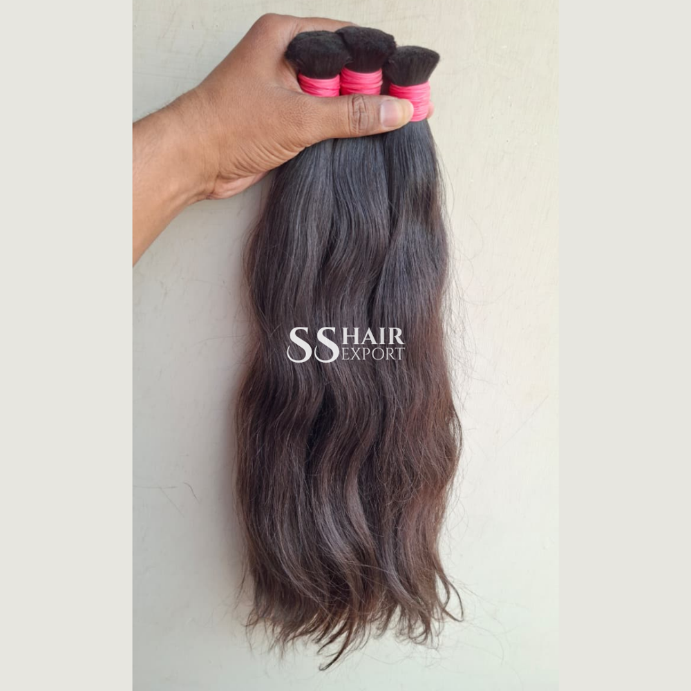 Braiding Virgin Bulk Human Hair Indian Weaving Extensions 100gm