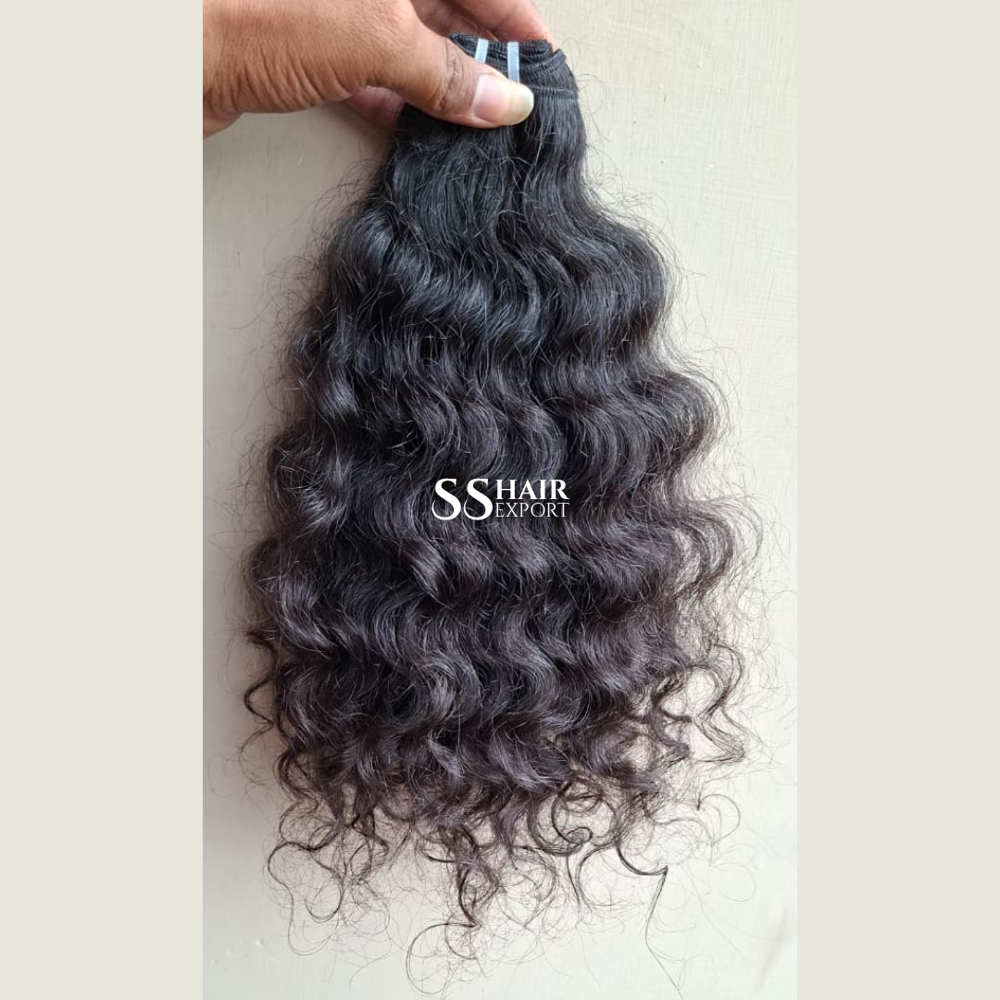 Curly Weft Hair Extensions Indian Virgin Human Hair Bundle Single donor