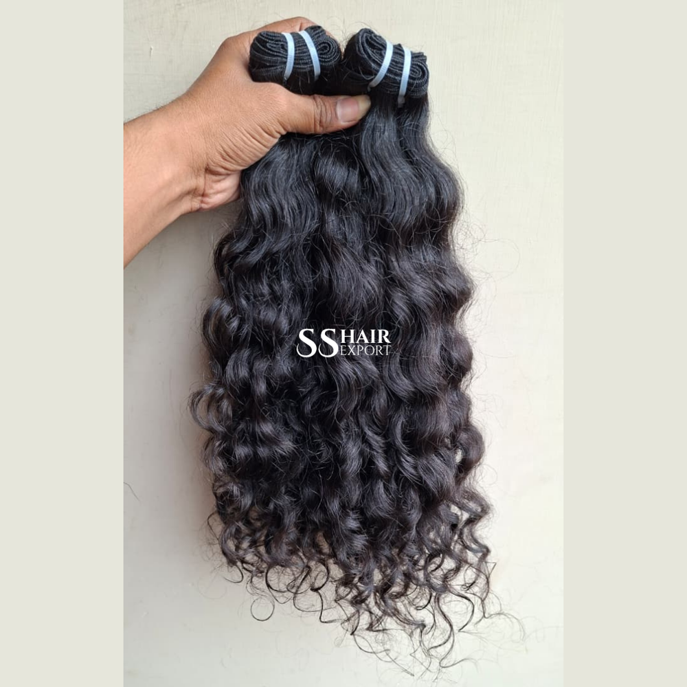 Curly Weft Hair Extensions Indian Virgin Human Hair Bundle Single donor