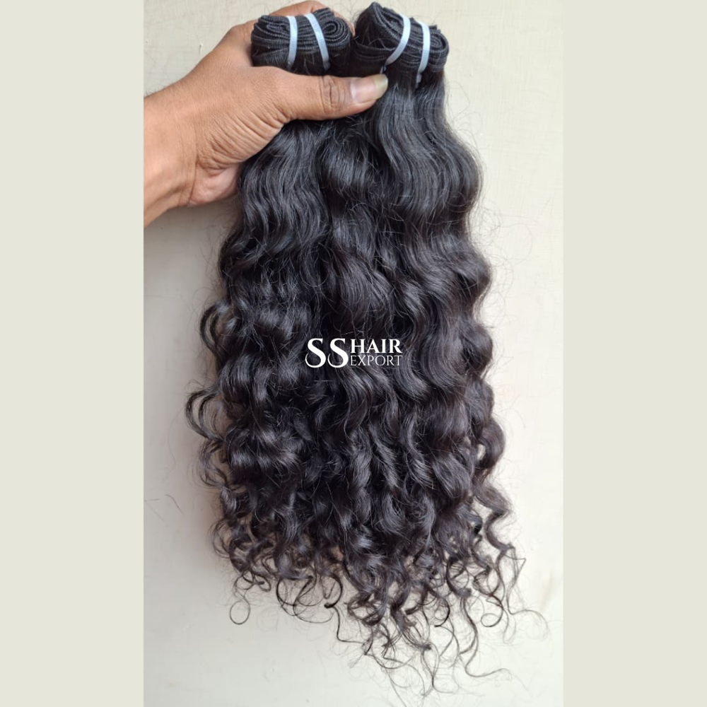 Curly Weft Hair Extensions Indian Virgin Human Hair Bundle Single donor