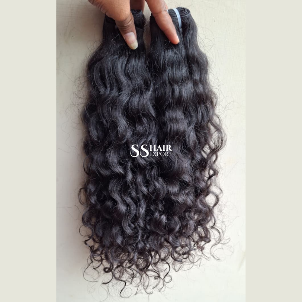 Curly Weft Hair Extensions Indian Virgin Human Hair Bundle Single donor