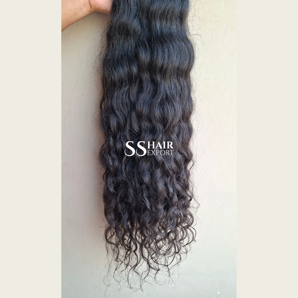 Virgin Curly Hair Weave Weft Indian Human hair Extension For Sew-In 12-36inch