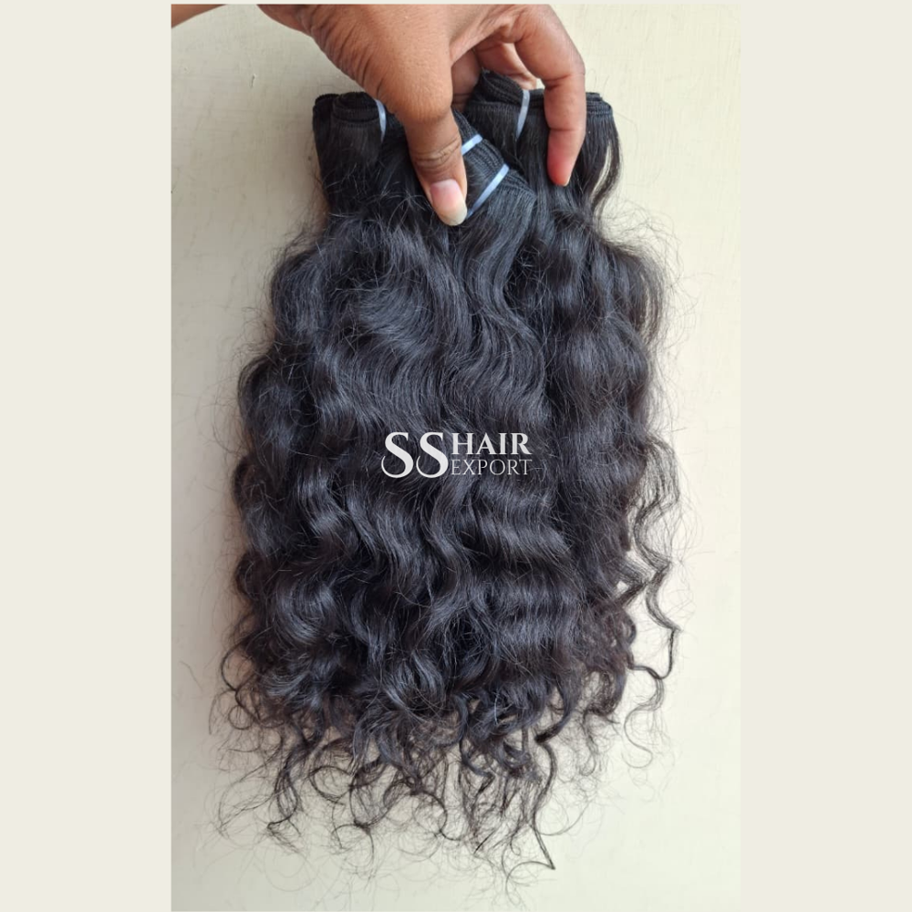 South Indian Temple Curly Hair Human Hair Bundles Weft Hair Extension