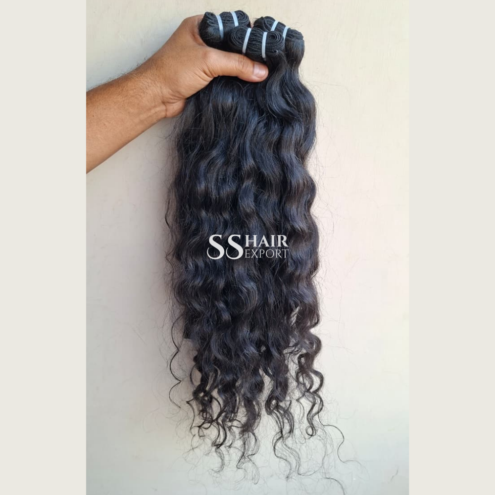 Curly Weft Human Hair Extensions Virgin Raw Hair Bundles Direct Manufacturer