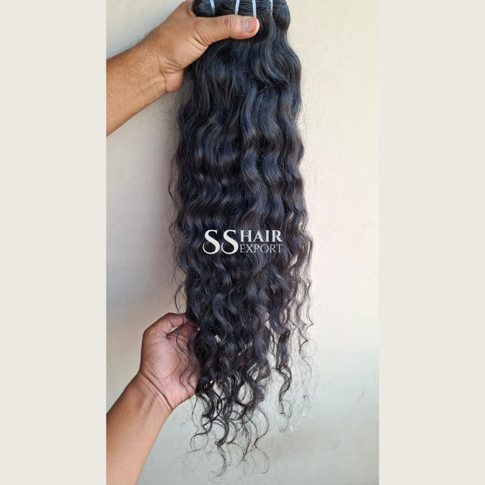 Curly Weft Human Hair Extensions Virgin Raw Hair Bundles Direct Manufacturer