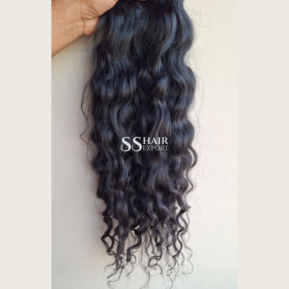 Curly Weft Human Hair Extensions Virgin Raw Hair Bundles Direct Manufacturer
