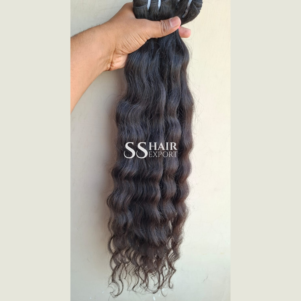 Curly Human Hair Extension Weft Bundles Supplier of Raw Natural Brown