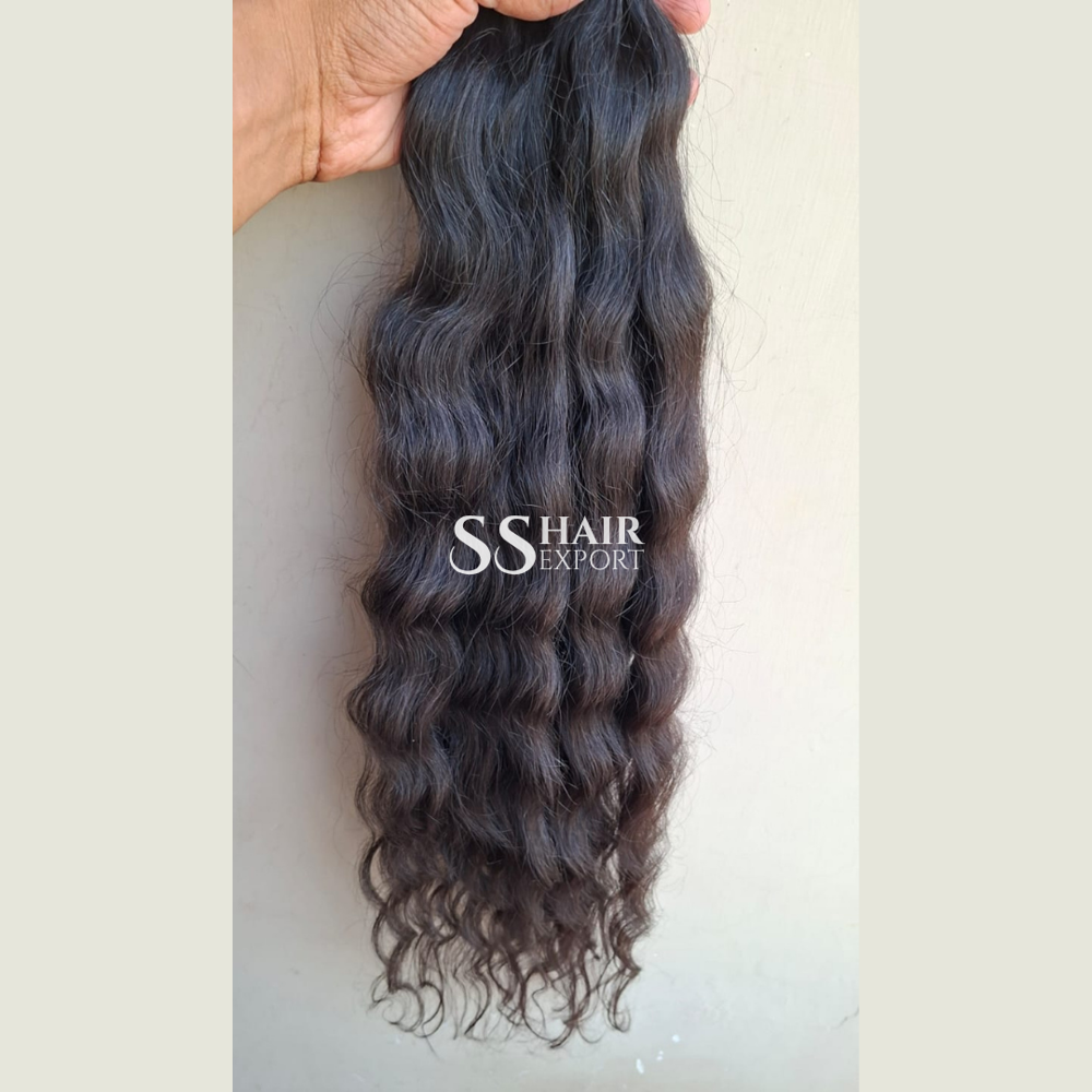 Curly Human Hair Extension Weft Bundles Supplier of Raw Natural Brown