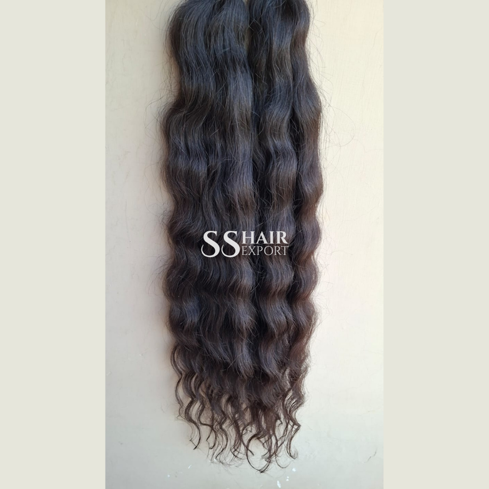 Curly Human Hair Extension Weft Bundles Supplier of Raw Natural Brown