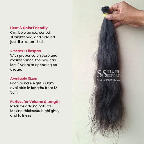 Keratin Bond I-Tip Hair Extensions 22inch | 100gm Real human hair Micro Ring Cold Fusion