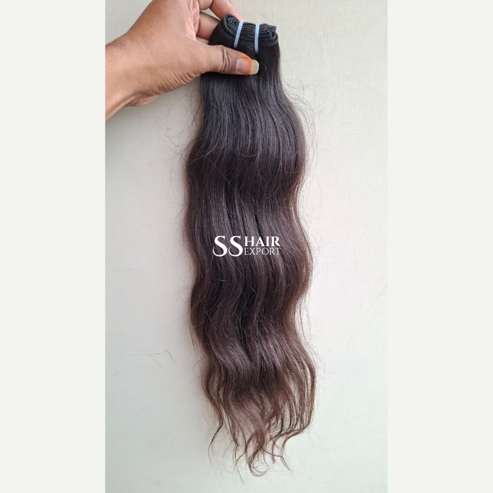 Wavy hair bundles Indian Weft human hair extensions 100gm 16inch