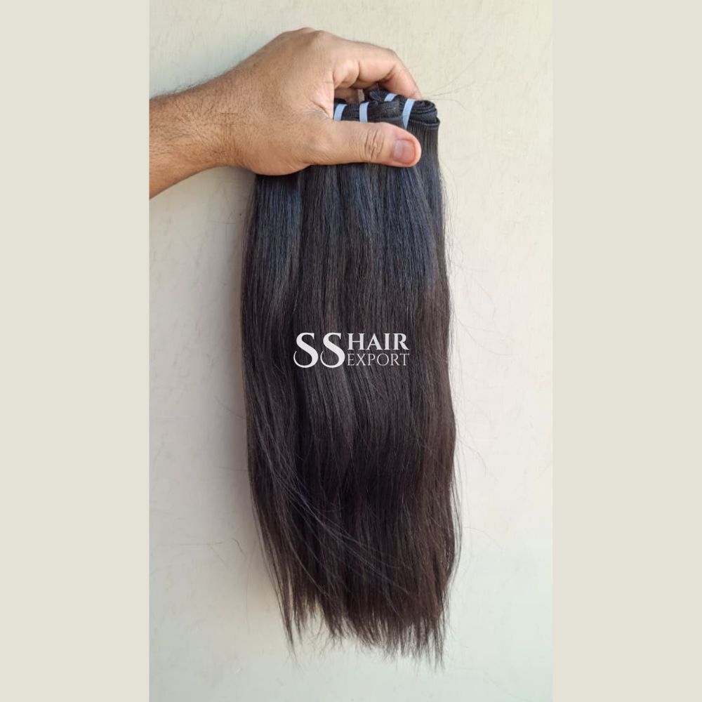 Straight Human Hair Double Drawn Weft Bundle Remy Hair Extension