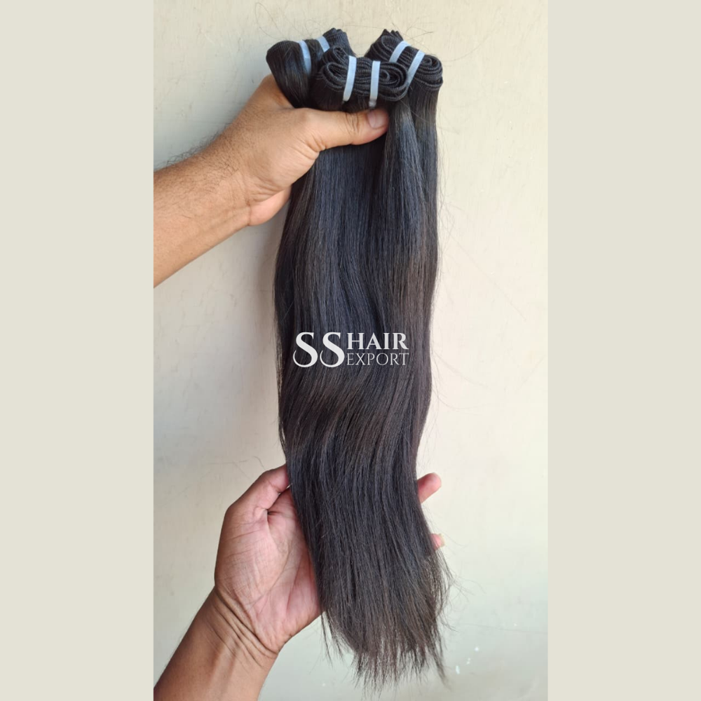 Straight Human Hair Double Drawn Weft Bundle Remy Hair Extension