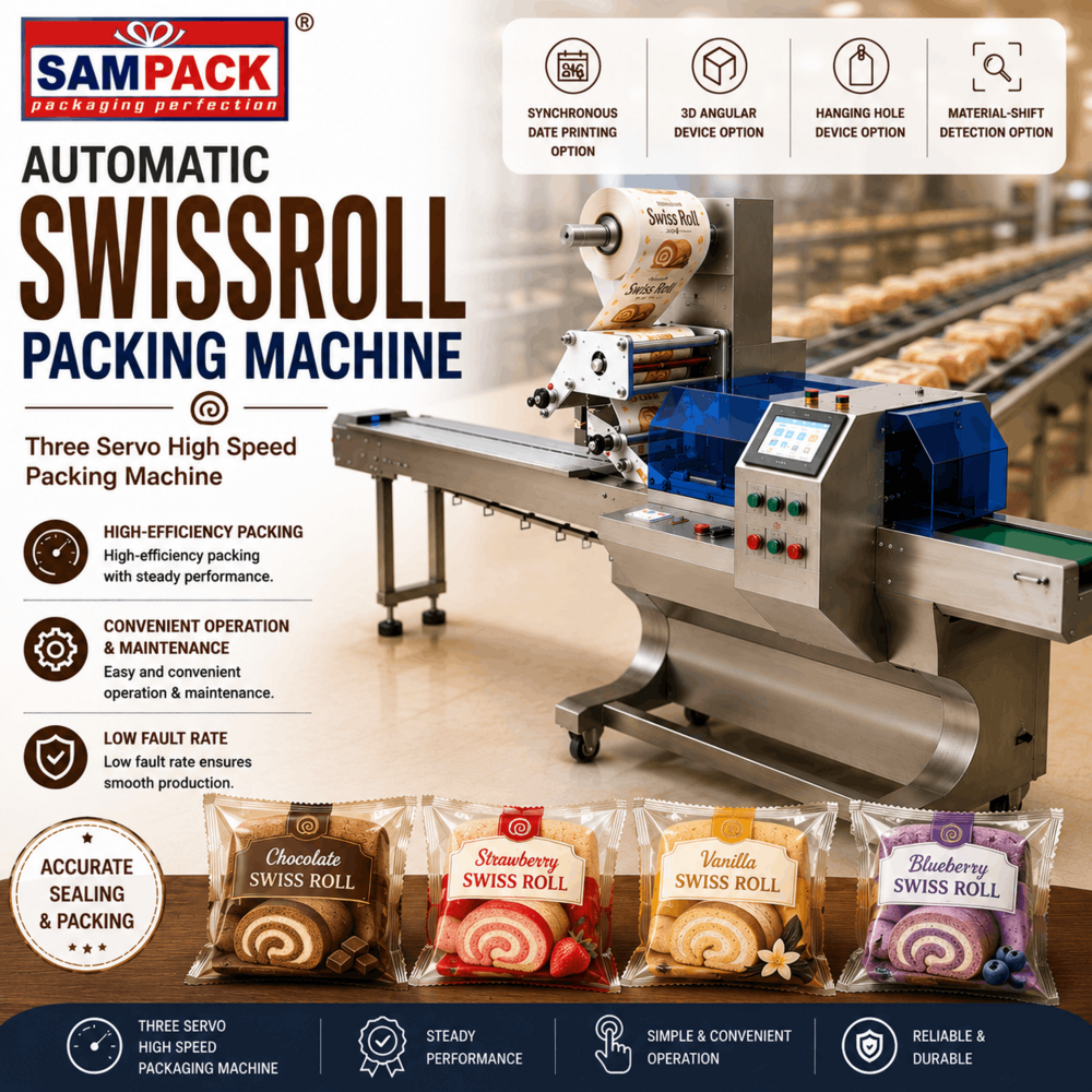Automatic Swiss roll Packing Machine