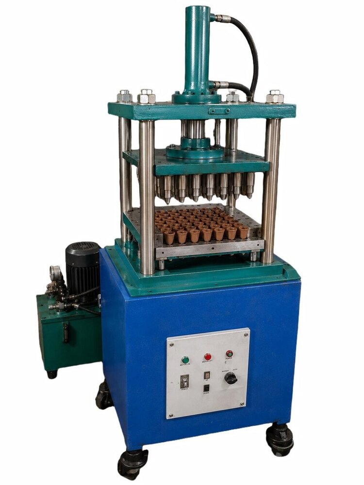 Sambrani Cup Making Machine - Mild Steel, Green, 7 Inch, 625 Cups/hour | Manual Operation, Uniform Size Output, Low Maintenance