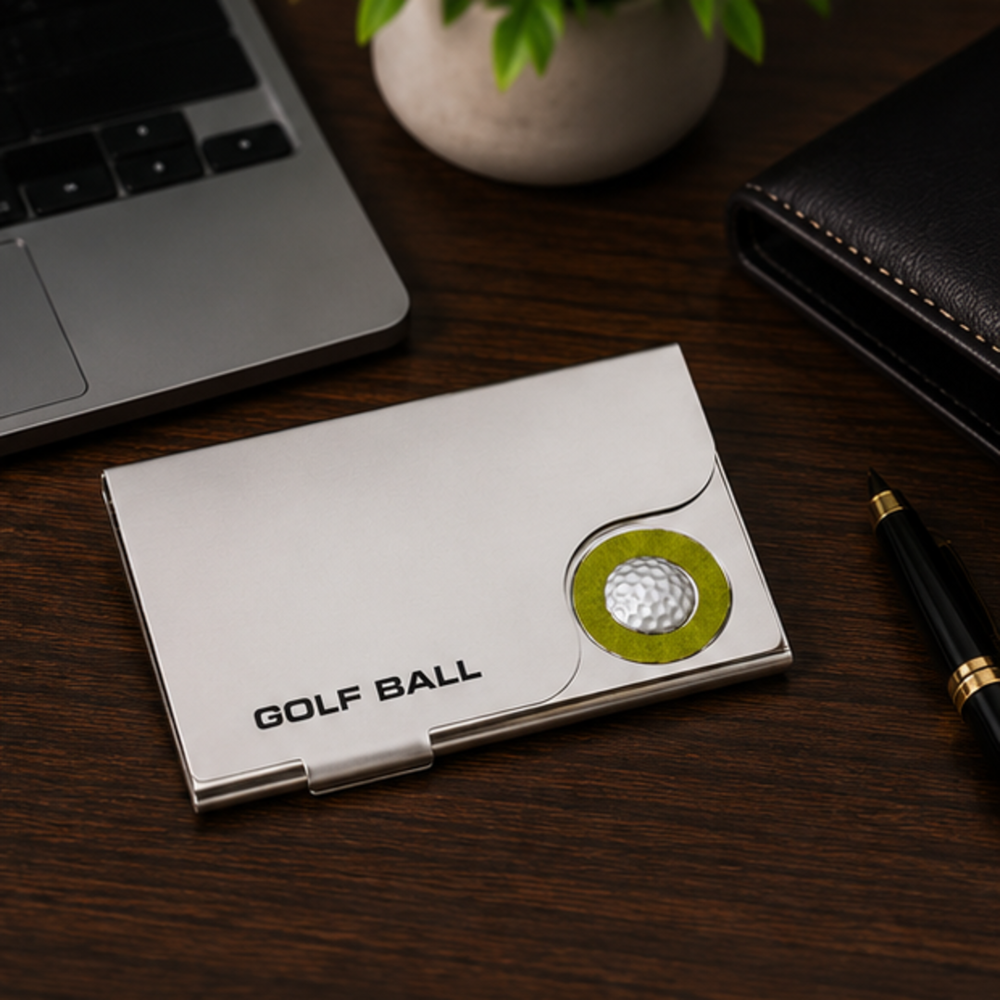 Golf Ball Metal Visiting Card Holder