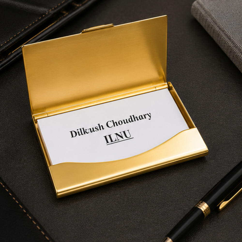 Premium Gold Finish Metal Card Holder