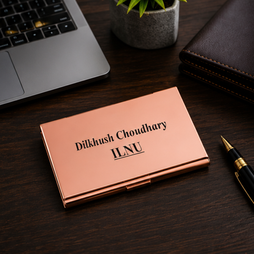 Rose Gold Metal Visiting Card Holder