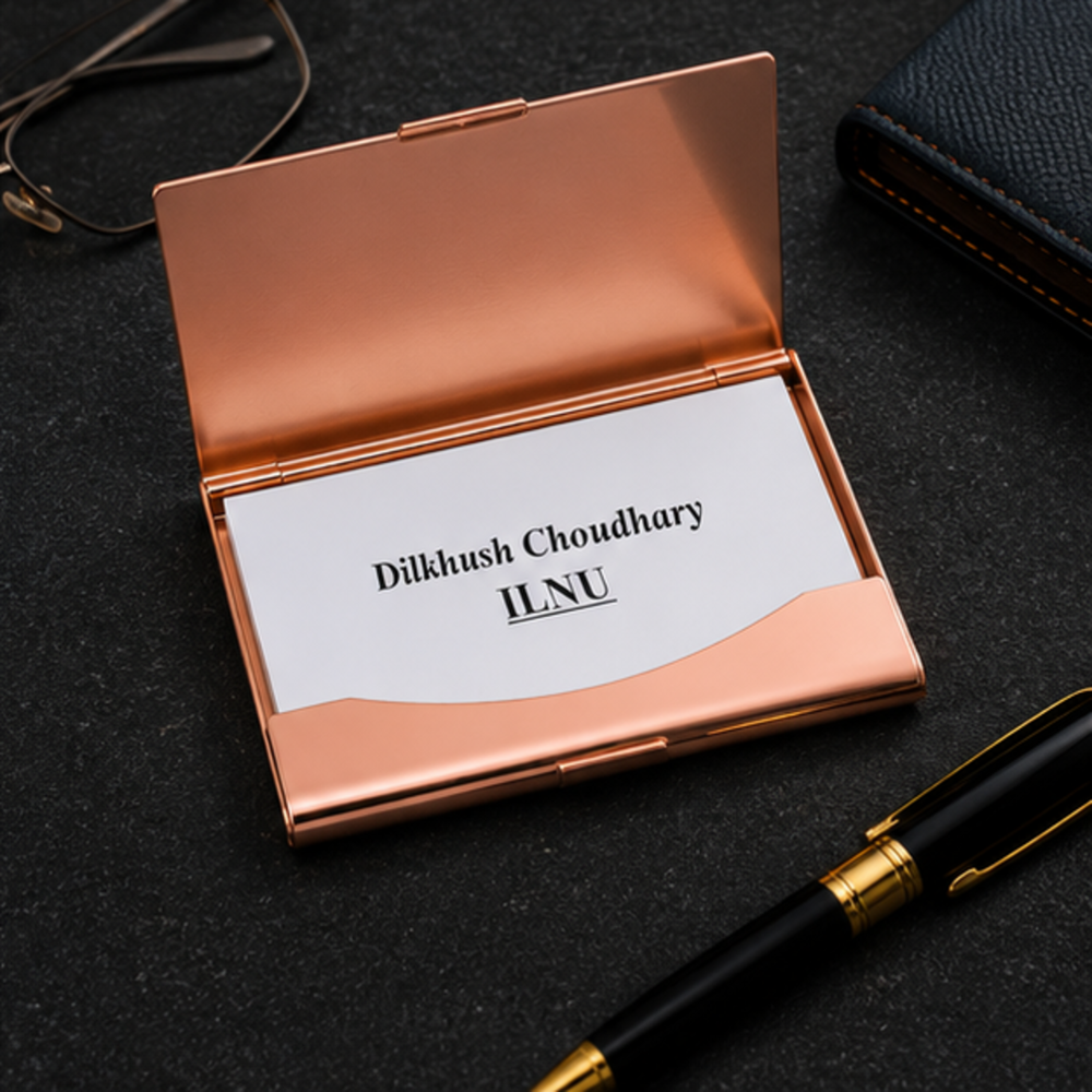 Rose Gold Metal Visiting Card Holder