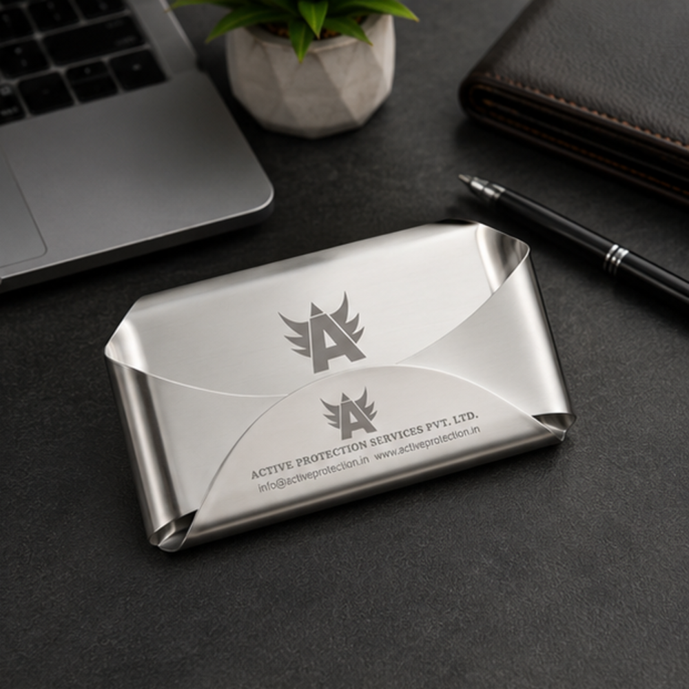 Stainless Steel Curved Visiting Card Holder