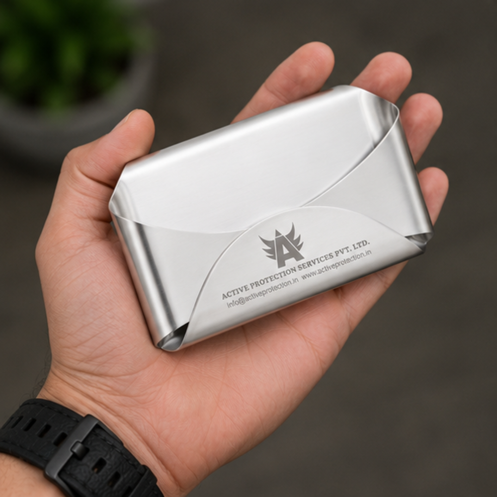 Stainless Steel Curved Visiting Card Holder