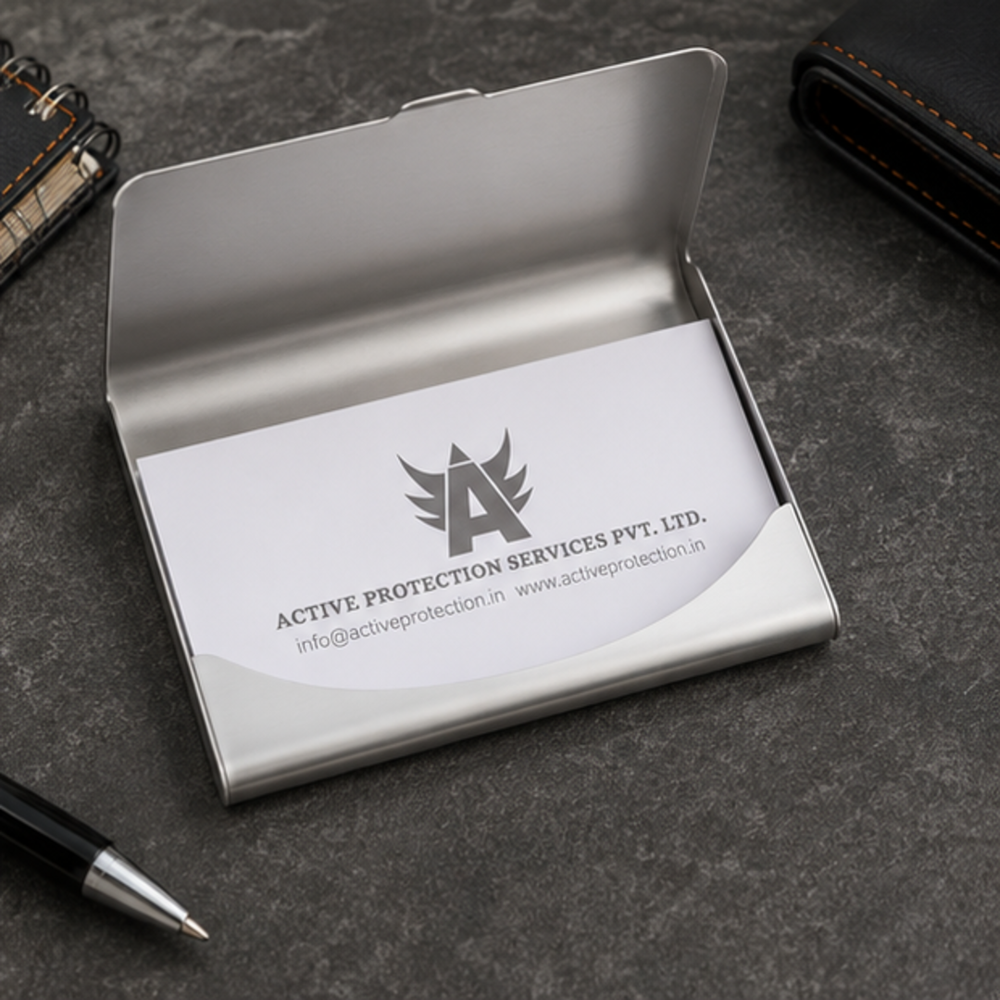 Stainless Steel Curved Visiting Card Holder