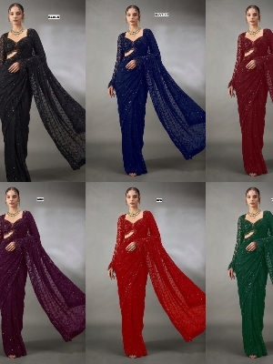 New Trending Bollywood Sequins Designer Saree Wholesale Supplier - Gender: Women
