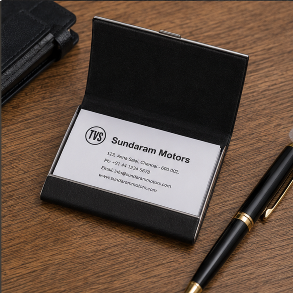 Leather Finish Business Card Holder