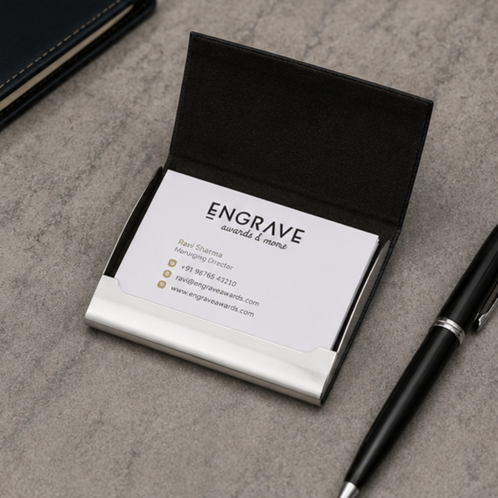Executive Name Card Holder with Metal Finish