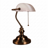 Vintage Executive Bankers Table Lamp With Pull Chain Switch