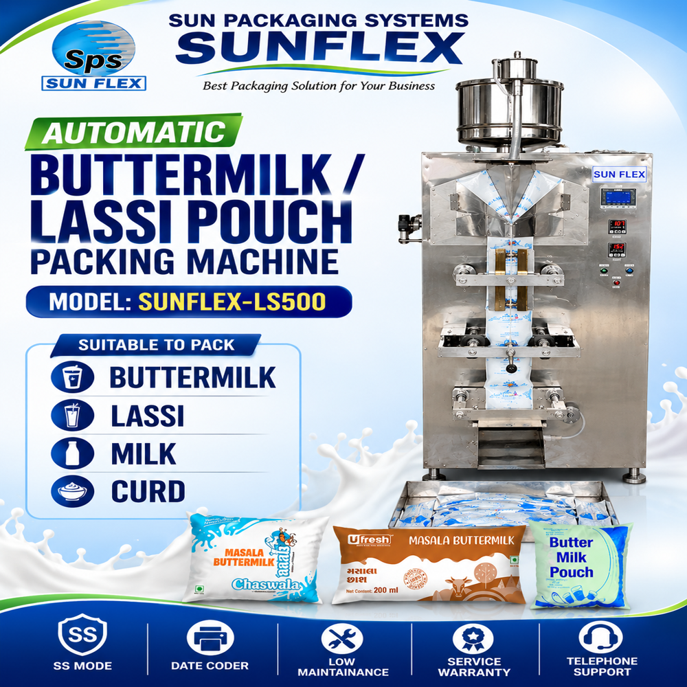 Lassi pouch packing machine