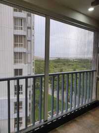 Balcony Sliding Mosquito Net - Color: White / Brown / Champagne / Black (frame)