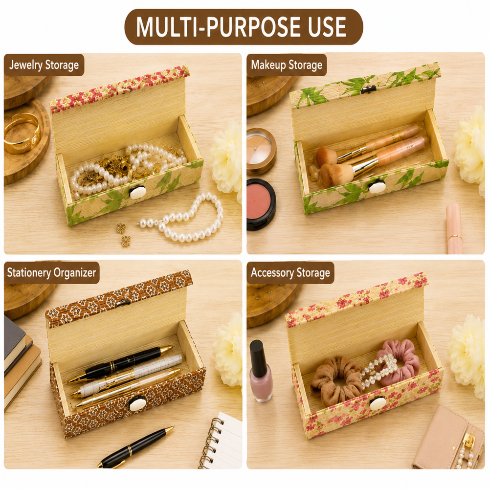 Square Bamboo Jewellery Box