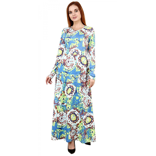 Womens Maxi Dress Designer Digital Print Gown