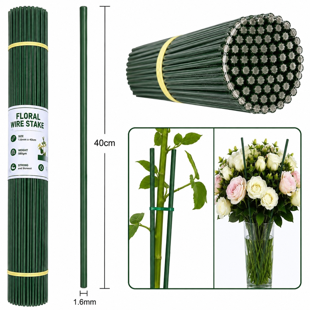 Green Floral Wire Stakes