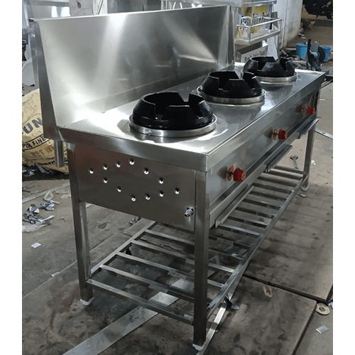 3 Burner Chinese Range - Capacity: Supports Multiple Large Woks Simultaneously