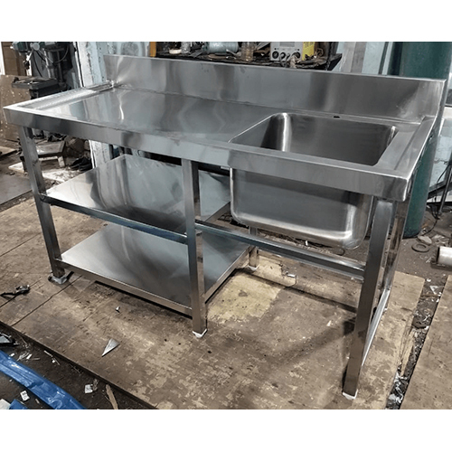 Sink Table With 2 Under Shelf