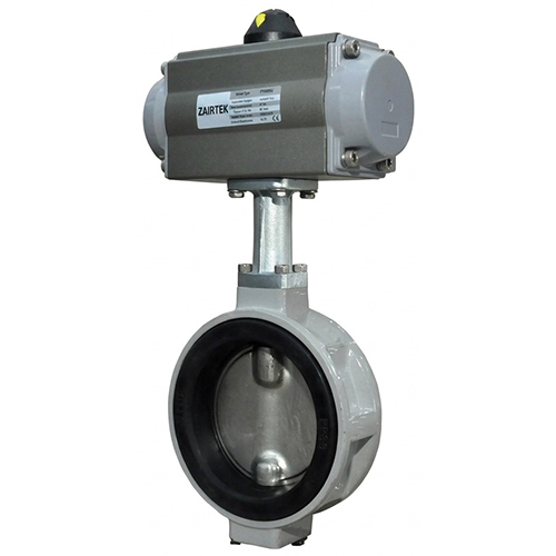 Polished Aluminum Pneumatic Actuator Butterfly Valve