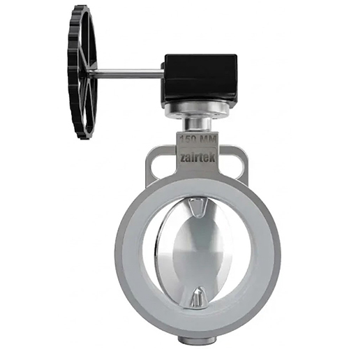 PTFE Muffler Mirror Finished Wafer Type Lined Butterfly Valve
