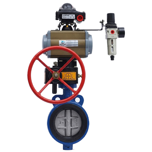 Pneumatic Butterfly Valve With Manual Over Ride