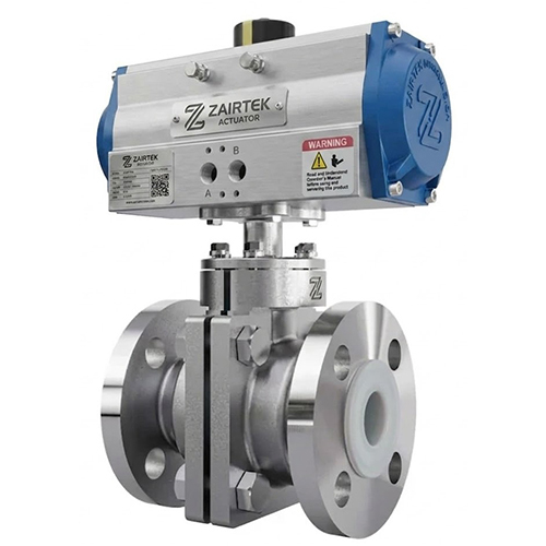 Pneumatic FEP-PFA Lined Flanged End Ball Valve