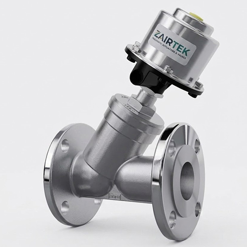 Angle Type SS Cap Flanged Control Valve