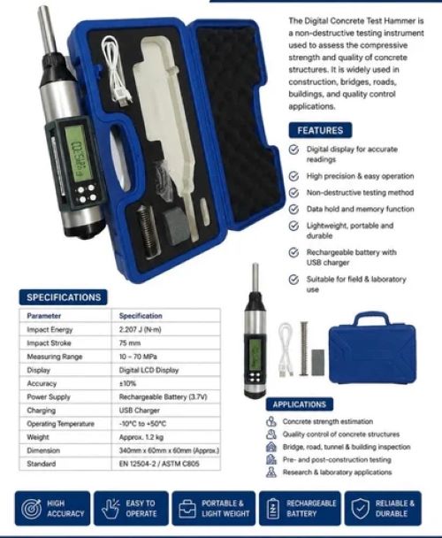 Digital Rebound Testing Hammer