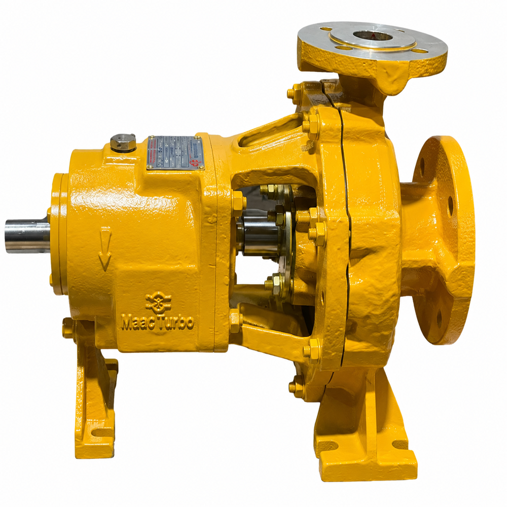 Horizontal Centrifugal Pump - Ss 304, Yellow Casing, 200 Hp, Closed Impeller | Iso 2858, Chemical & Pharmaceutical Use