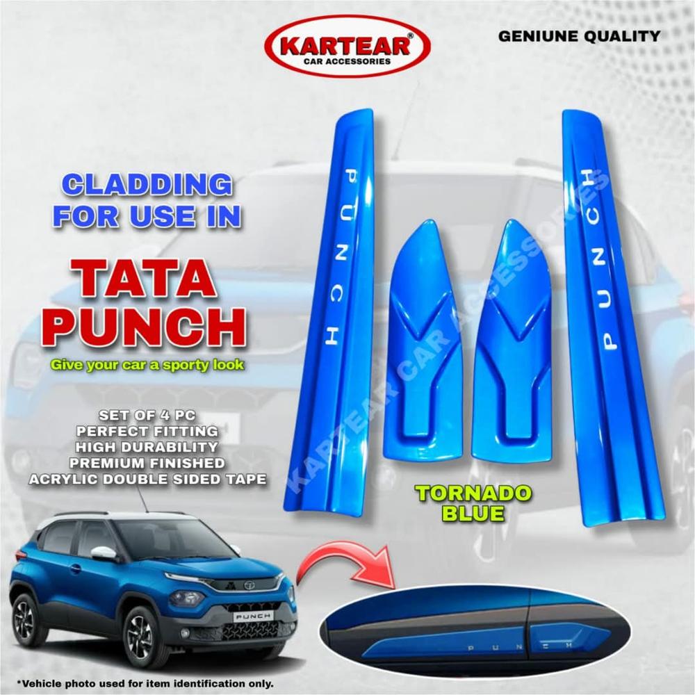 Tata Punch Car Door Side Cladding - blue