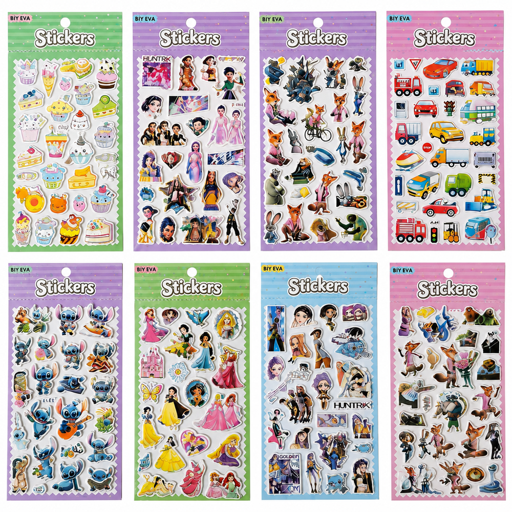 Mixed Theme Puffy Sticker Set