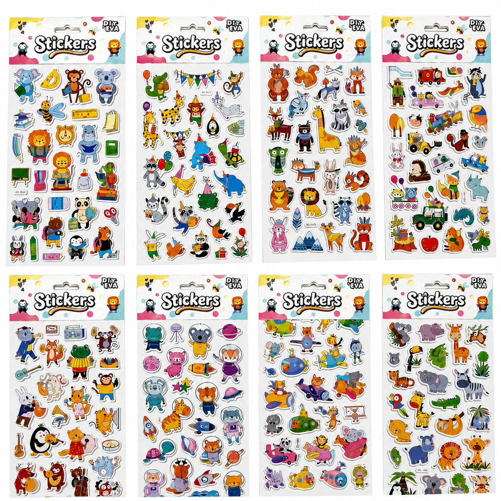 Mixed Theme Puffy Sticker Set
