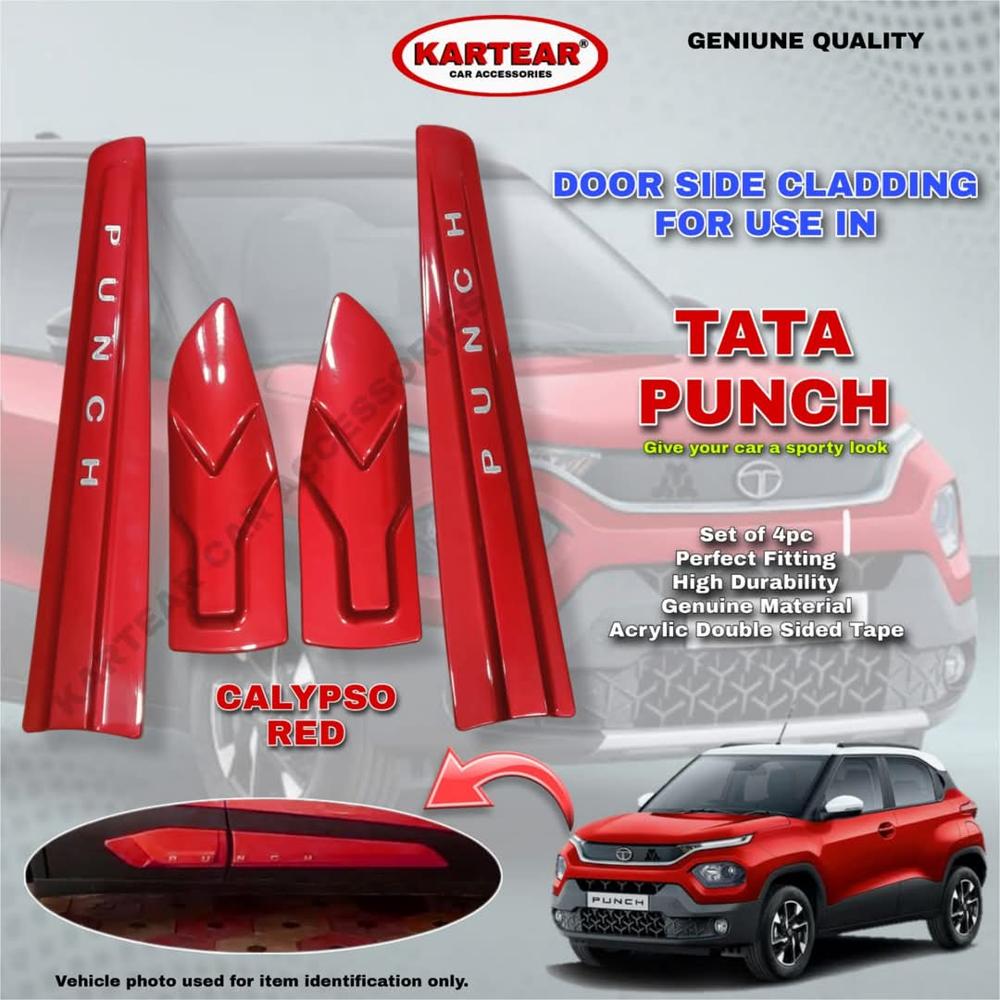 Tata Punch Car Door Side Cladding-red