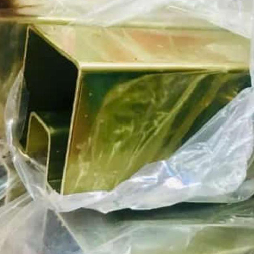 SS Gold Mirror Finish Slotted Square Pipes